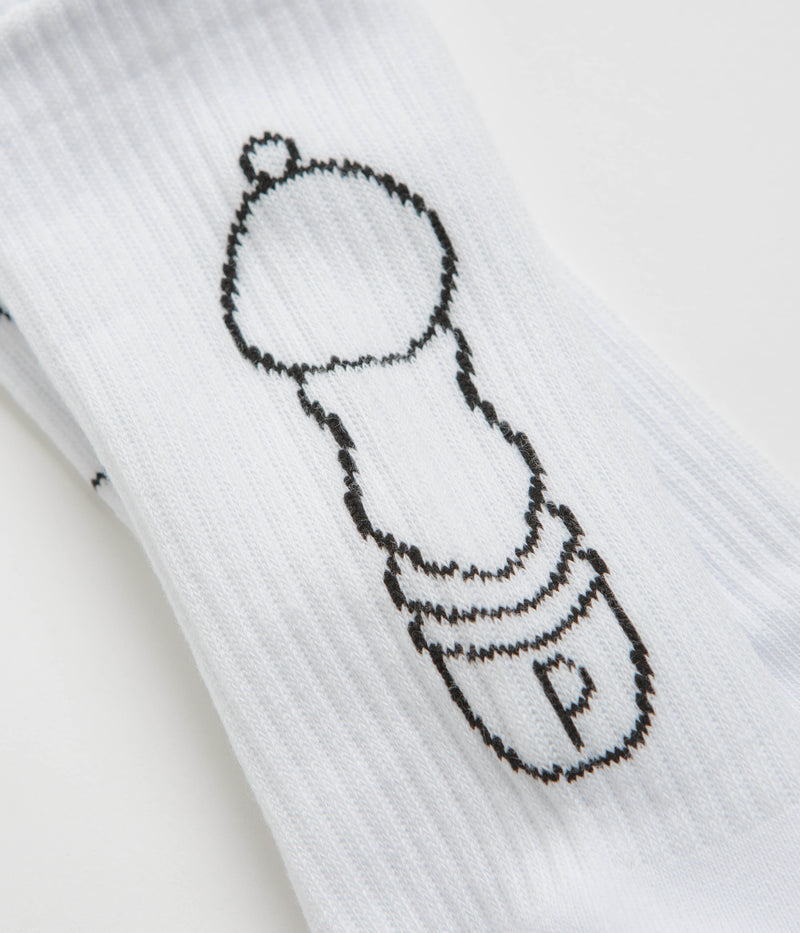 Service Works Salt + Pepper Socks in White