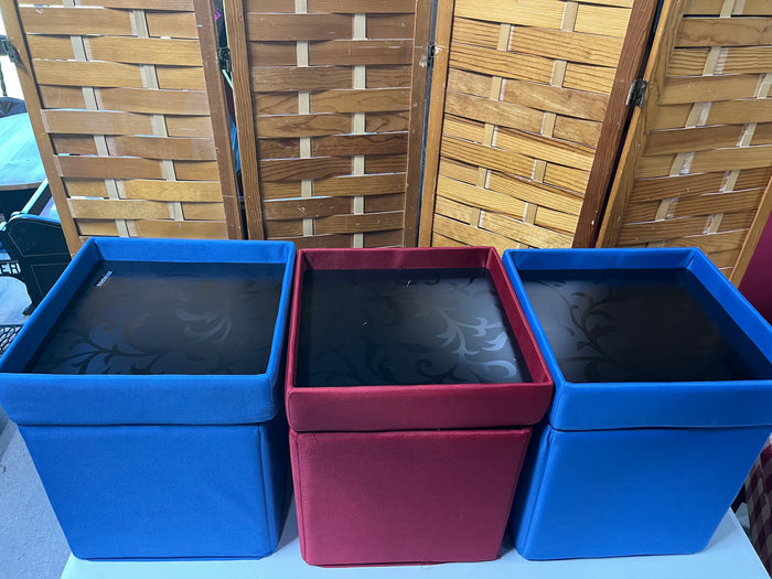 Set of 3 Fabric Storage Cubes with Trays