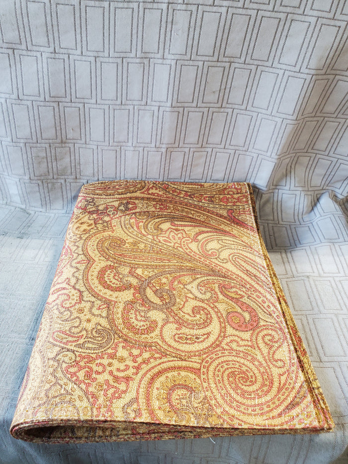 Set of 4 Red, Green, and Yellow Paisley Fabric Placemats