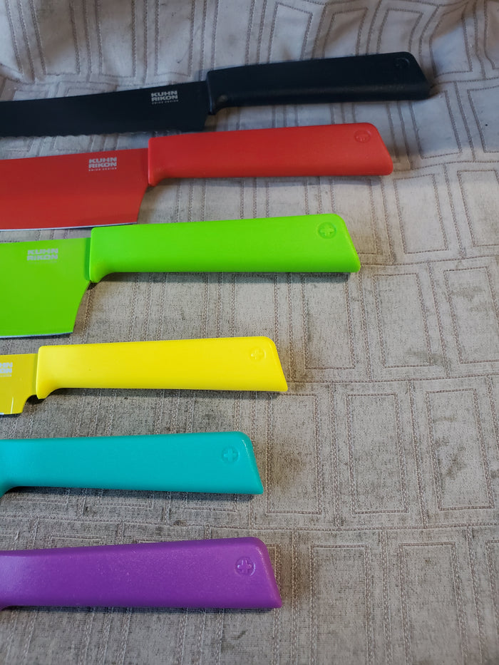 Set of 6 Multi-Colored Kuhn Rikon Swiss Design Knives