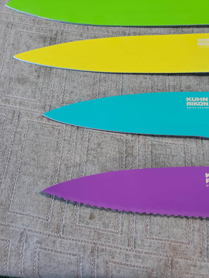 Set of 6 Multi-Colored Kuhn Rikon Swiss Design Knives