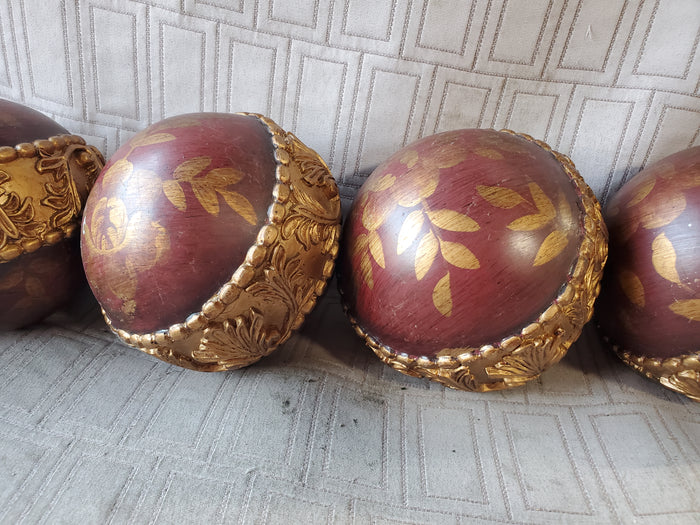 Set of 9 Resin Ornate Decorative Spheres