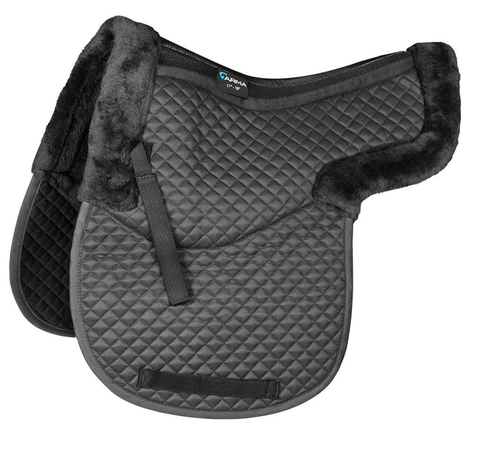 Shires ARMA Half Lined Numnah- Black- 15" to 16.5"