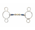 Shires Blue Sweet Iron Two Ring Gag with Lozenge Bit