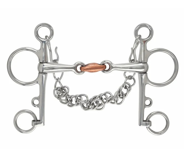 Shires Double Jointed Copper Lozenge Pelham Bit