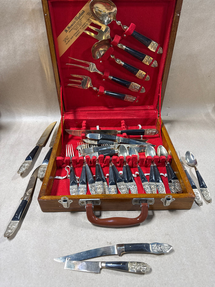 Siam Buddhist Flatware With Case- 33 Pieces (A)