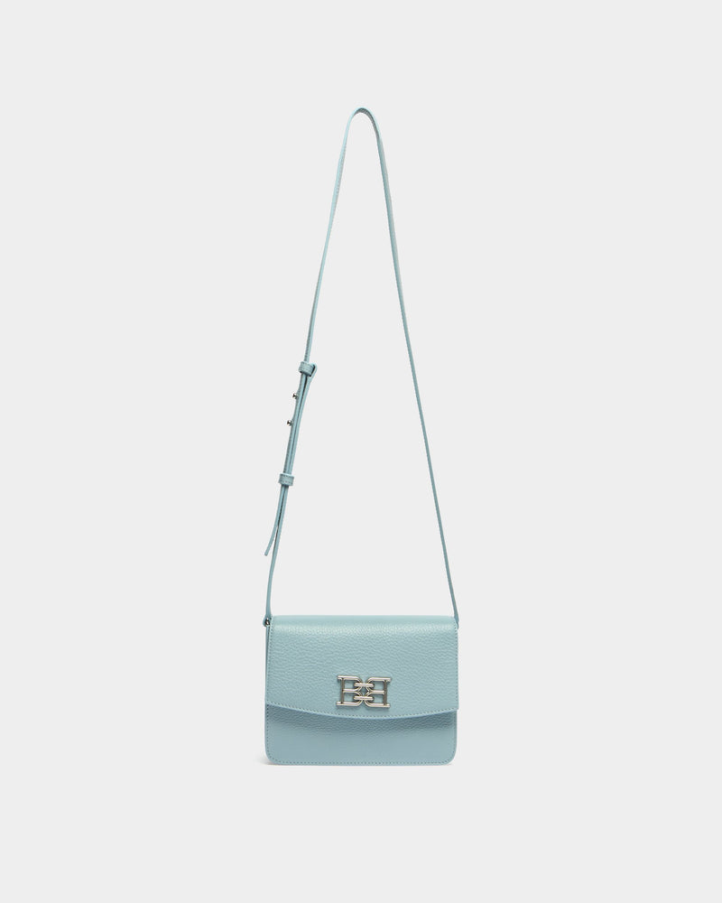 Small Crossbody Bag In Light Blue Grained leather