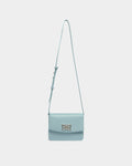 Small Crossbody Bag In Light Blue Grained leather