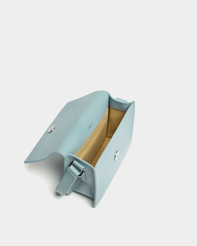 Small Crossbody Bag In Light Blue Grained leather