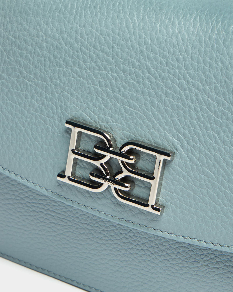 Small Crossbody Bag In Light Blue Grained leather