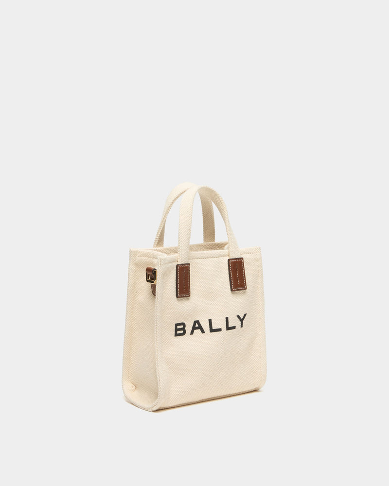 Small Tote Bag In Ivory Canvas