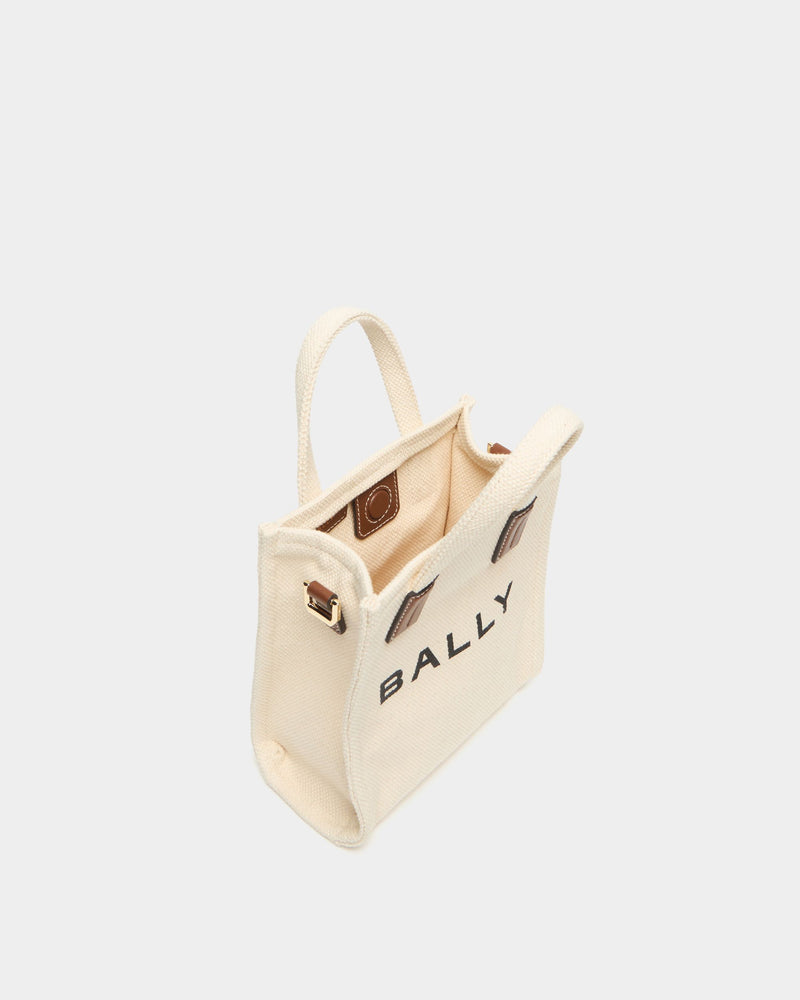 Small Tote Bag In Ivory Canvas