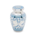 Small/Keepsake 3 Cubic Ins Blue Loving Doves Funeral Cremation Urn for Ashes