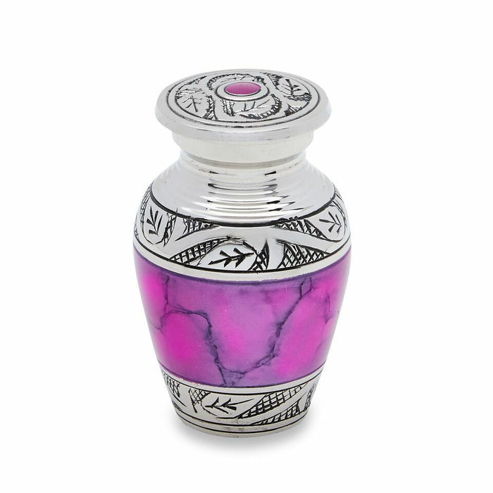 Small/Keepsake  3 Cubic Ins Grecian Pink Brass Funeral Cremation Urn for Ashes