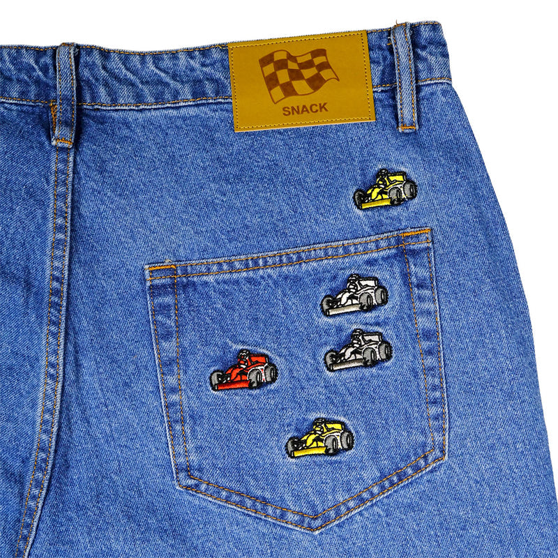 Snack Pole Position Jean Shorts - Skyline Blue