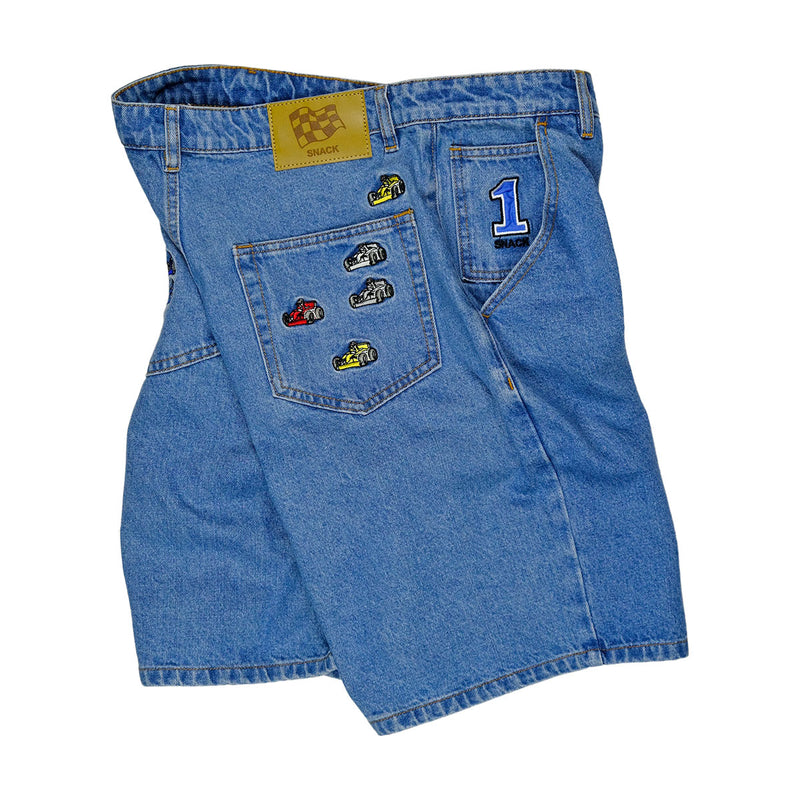 Snack Pole Position Jean Shorts - Skyline Blue
