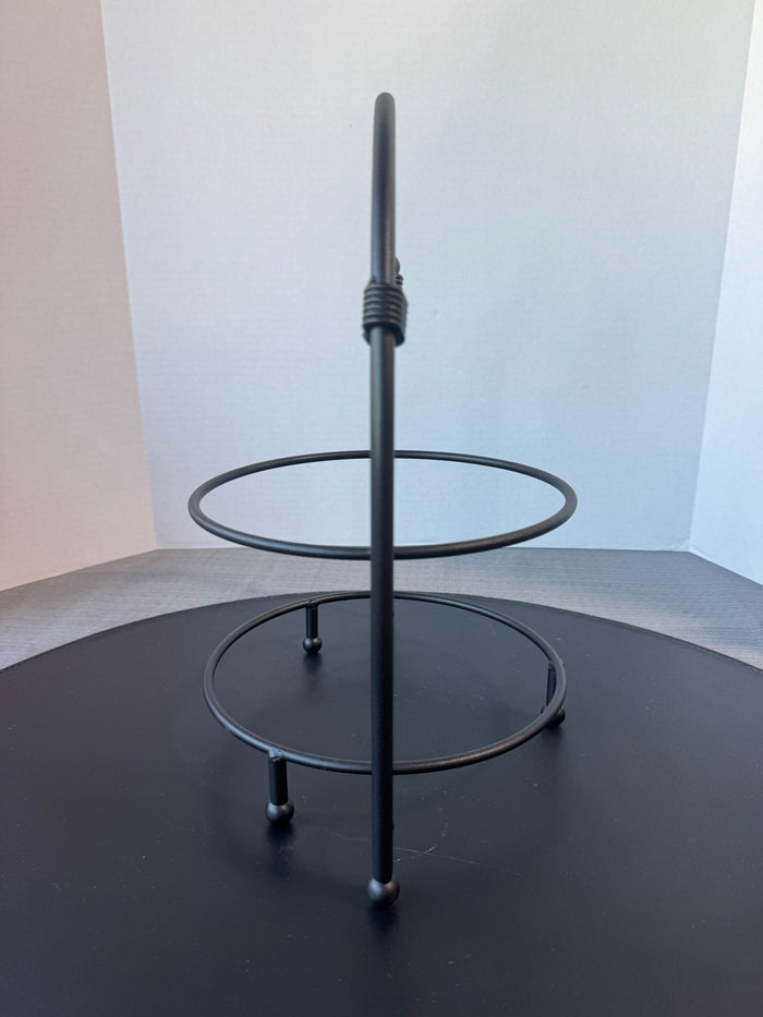 Southern Living Black Wrought Iron 2-Tier Dessert Stand
