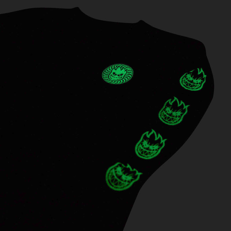 Spitfire Deathmask Classic Long Sleeve T-Shirt - Black/Glow