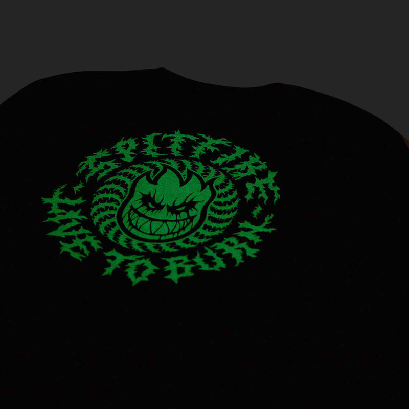Spitfire Deathmask Classic Long Sleeve T-Shirt - Black/Glow