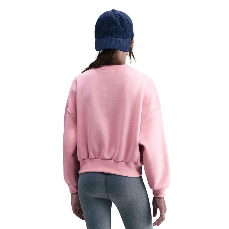 Sportswear Club Fleece Girls' Boxy Crew-Neck Sweatshirt in Med Soft Pink/Med Soft Pink/White