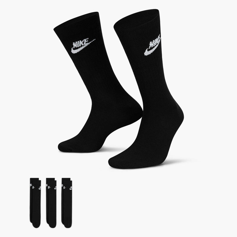 Sportswear Everyday Essential Crew Socks (3 Pairs) in Black/White
