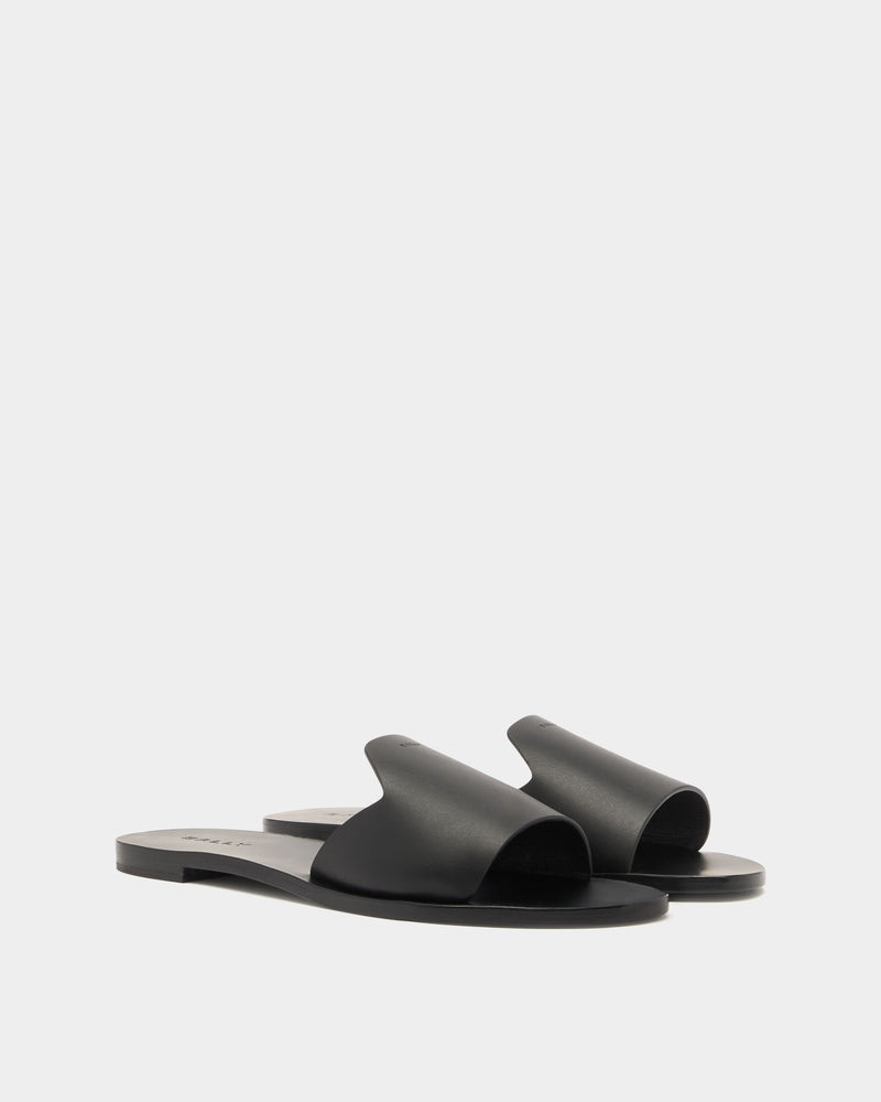 Summer Slide In Black Leather