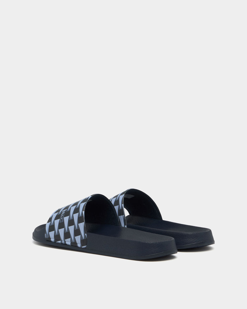 Summer Slide In Blue Rubber and Faux Leather