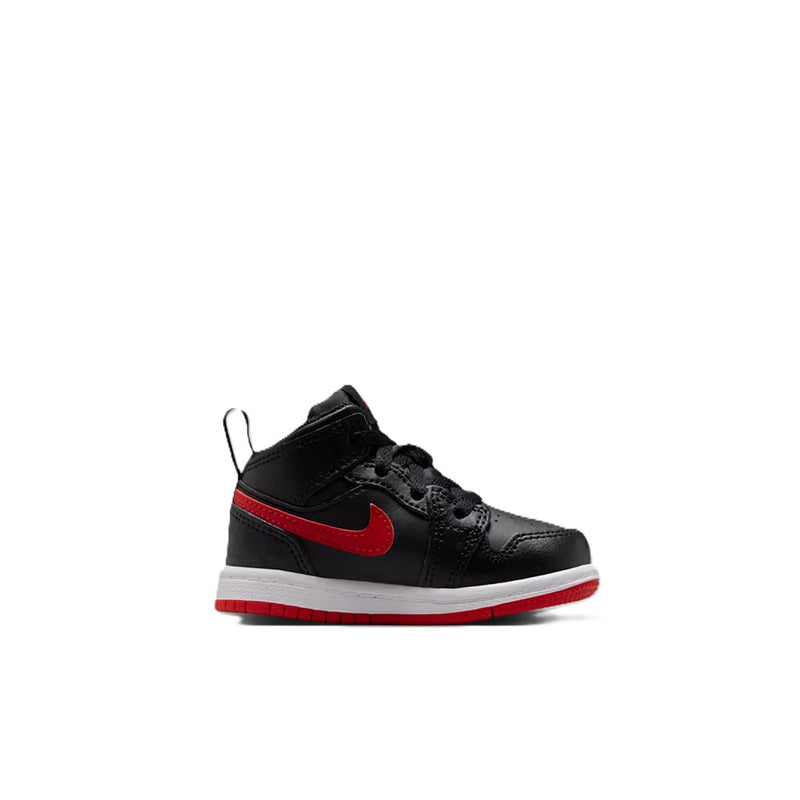 Toddler's Jordan 1 Mid Black/University Red-White (DQ8425 005)