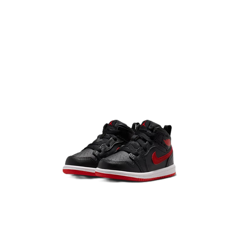 Toddler's Jordan 1 Mid Black/University Red-White (DQ8425 005)