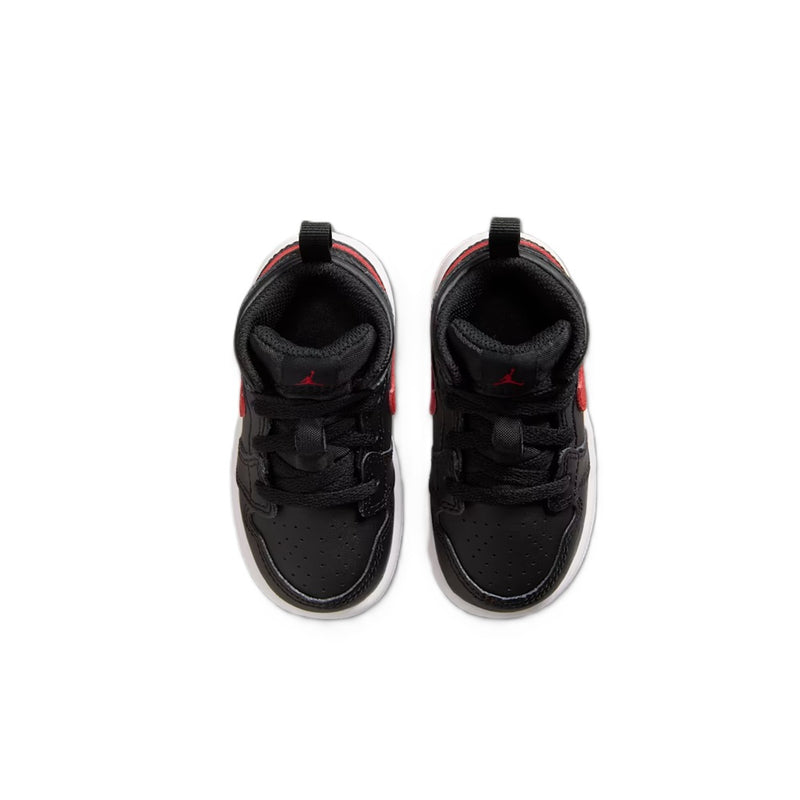 Toddler's Jordan 1 Mid Black/University Red-White (DQ8425 005)