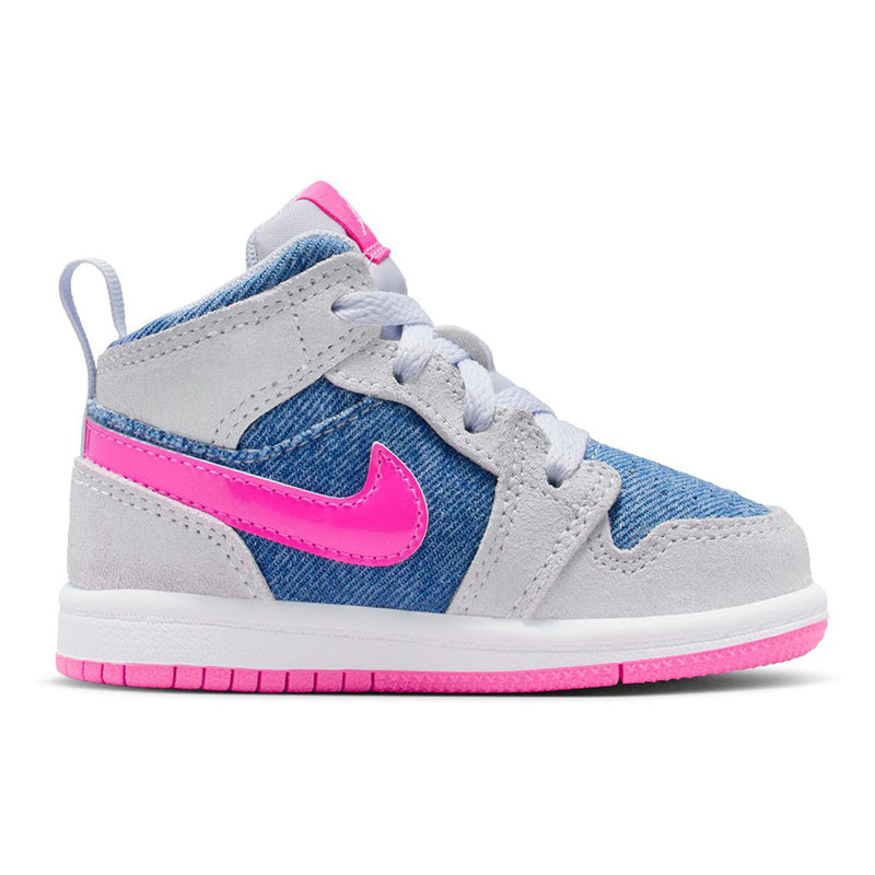 Toddler's Jordan 1 Mid SE "Denim" Cobalt Bliss/Pink Glow-White (HQ2000 400)