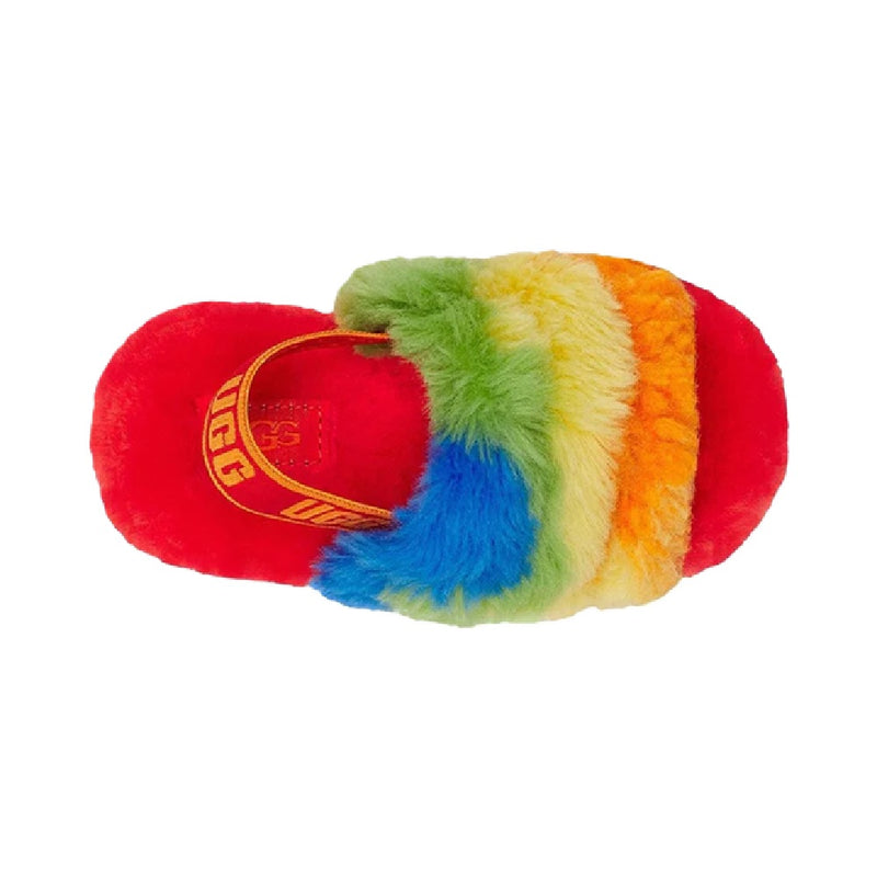 Toddler's UGG Fluff Yeah Slide Cali Collage Rainbow Stripes (1119841T-RSTR)