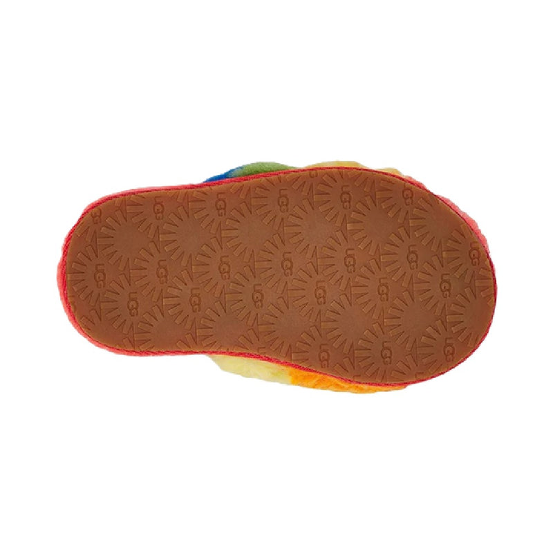 Toddler's UGG Fluff Yeah Slide Cali Collage Rainbow Stripes (1119841T-RSTR)