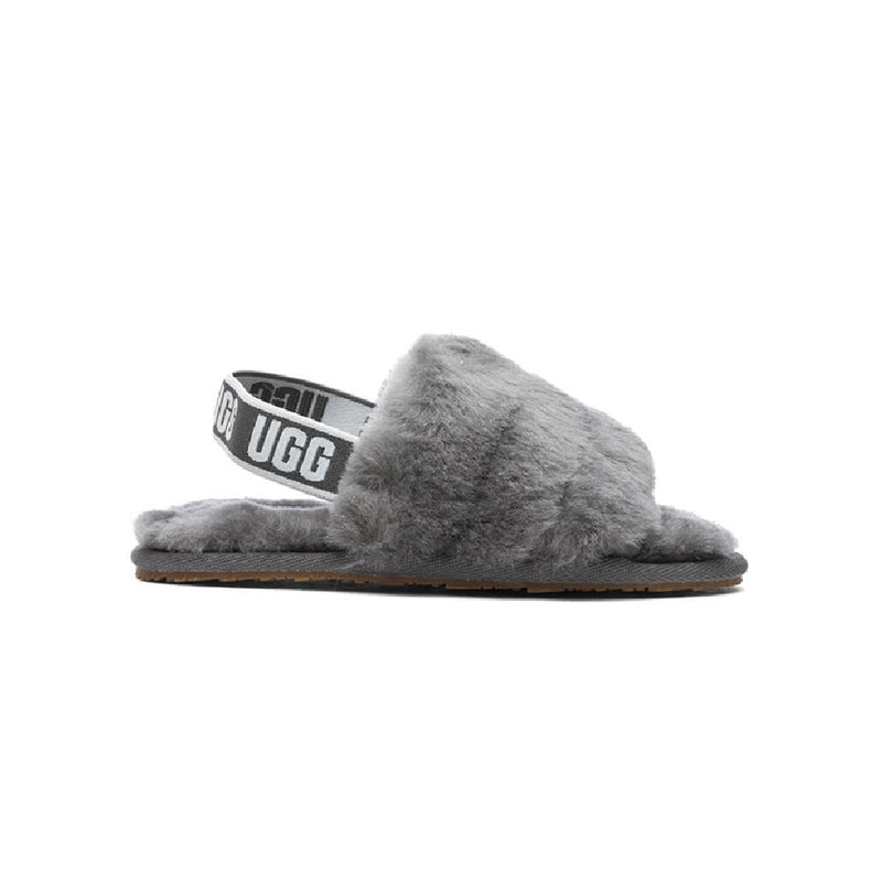 Toddler's UGG Fluff Yeah Slide Charcoal (1098579T-CHRC)