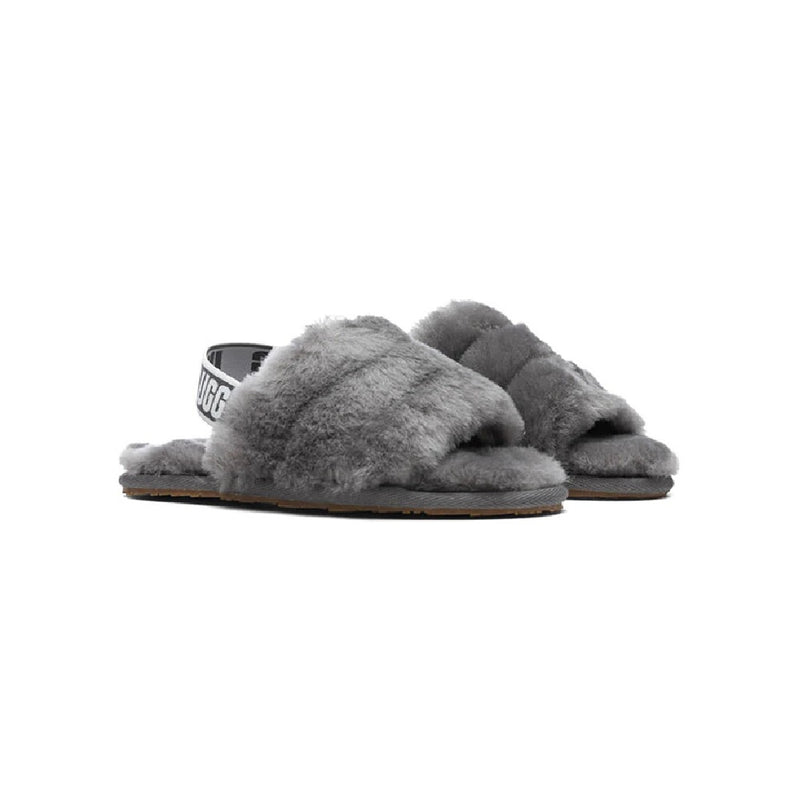 Toddler's UGG Fluff Yeah Slide Charcoal (1098579T-CHRC)