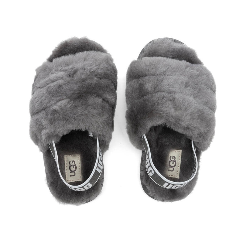 Toddler's UGG Fluff Yeah Slide Charcoal (1098579T-CHRC)
