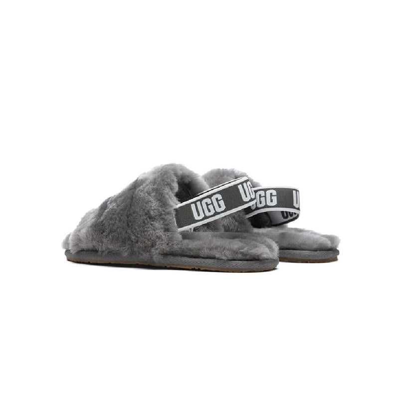 Toddler's UGG Fluff Yeah Slide Charcoal (1098579T-CHRC)