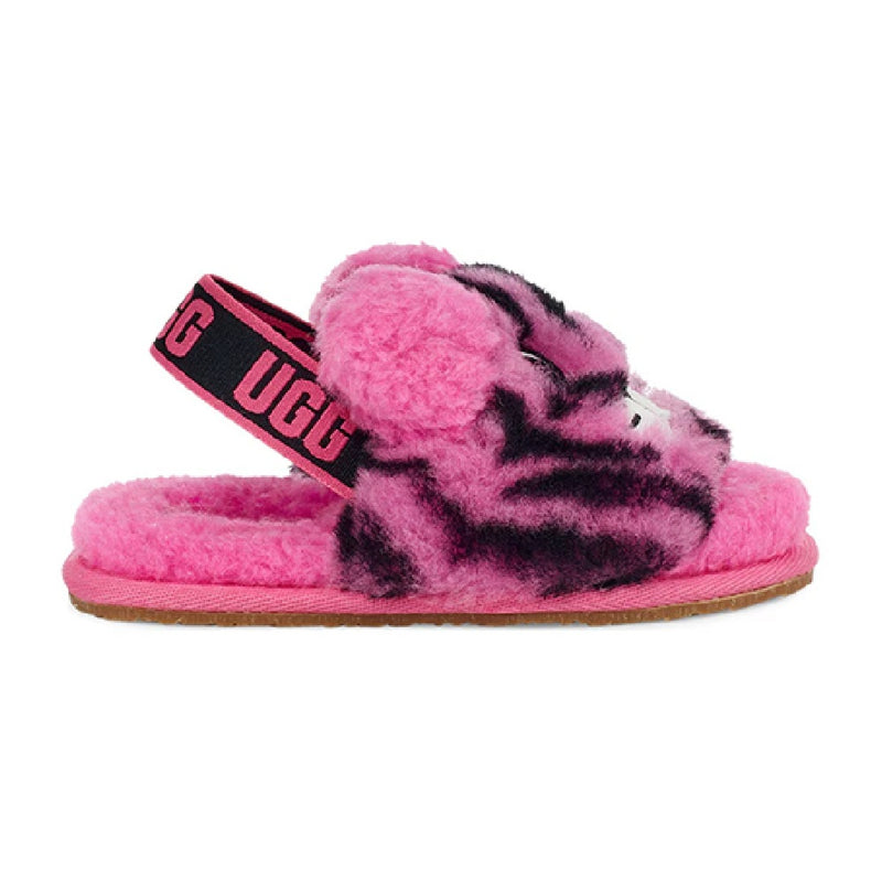 Toddler's UGG Fluff Yeah Slide Tiger Stuffie Carnation (1124940T-CRNT)
