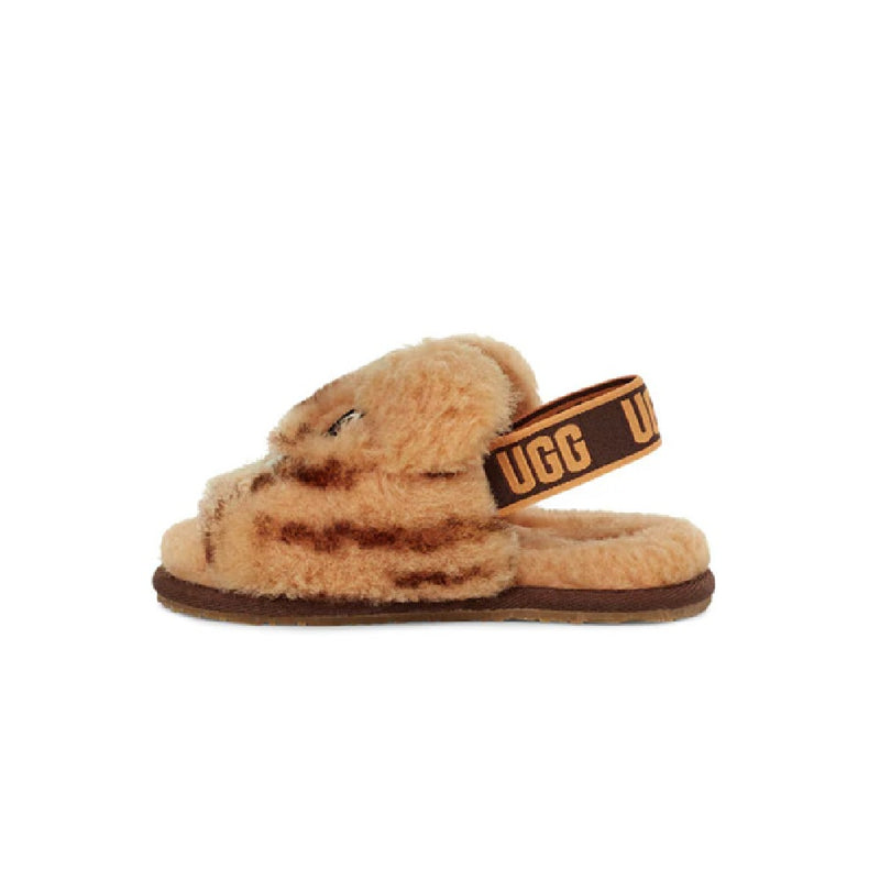 Toddler's UGG Fluff Yeah Slide Tiger Stuffie Daisy/Earth (1124940T-DDER)