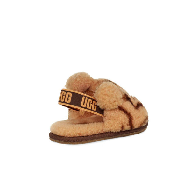 Toddler's UGG Fluff Yeah Slide Tiger Stuffie Daisy/Earth (1124940T-DDER)