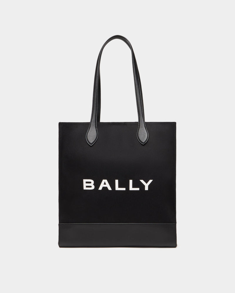 Tote Bag In Black Canvas and Leather