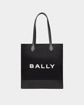 Tote Bag In Black Canvas and Leather