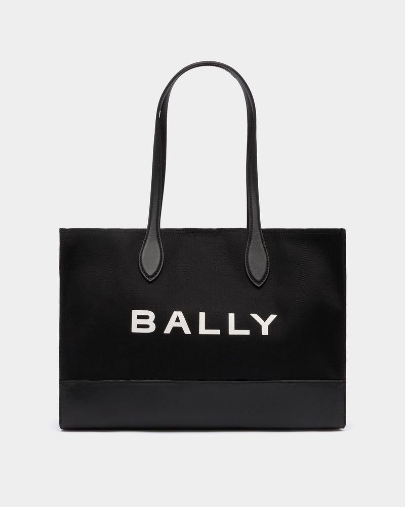 Tote Bag In Black Canvas and Leather