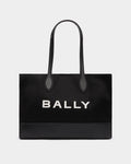 Tote Bag In Black Canvas and Leather