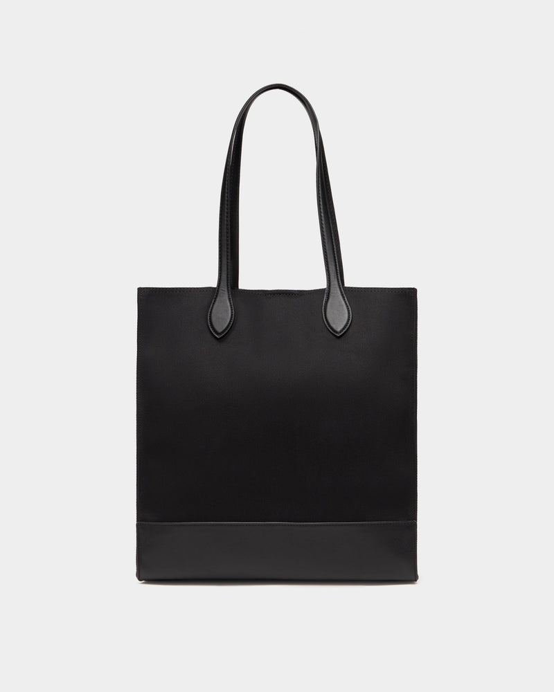 Tote Bag In Black Canvas and Leather