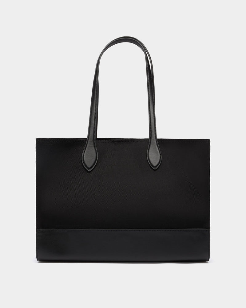 Tote Bag In Black Canvas and Leather