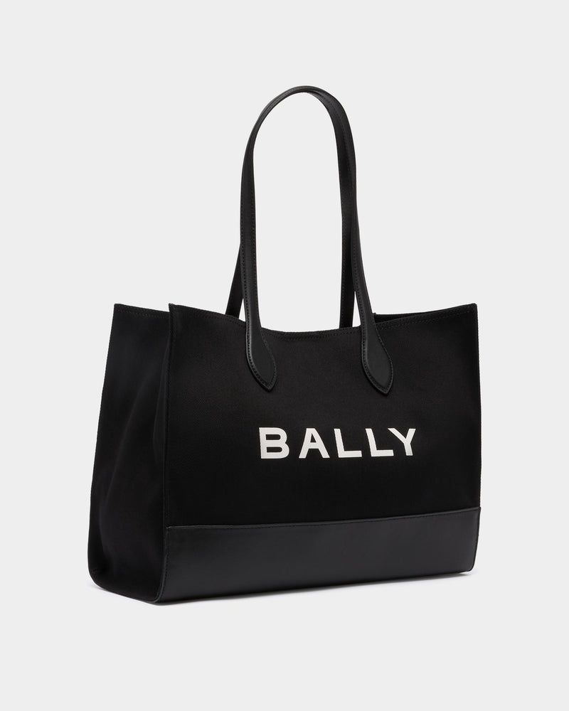Tote Bag In Black Canvas and Leather