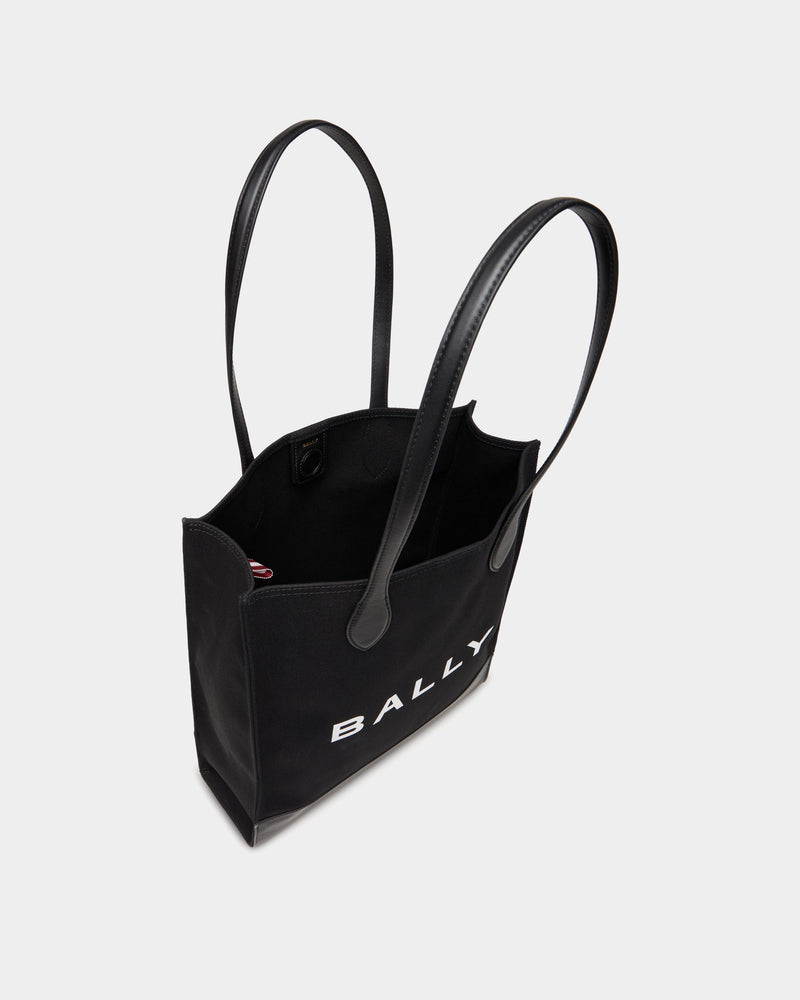 Tote Bag In Black Canvas and Leather