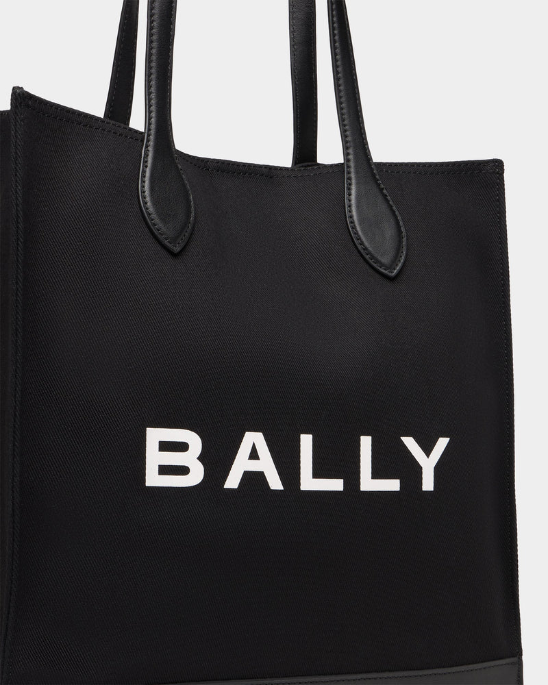 Tote Bag In Black Canvas and Leather