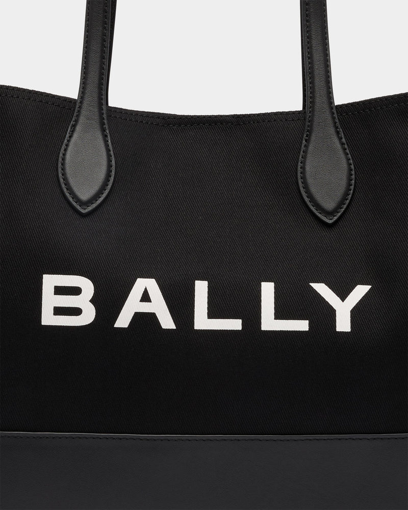 Tote Bag In Black Canvas and Leather